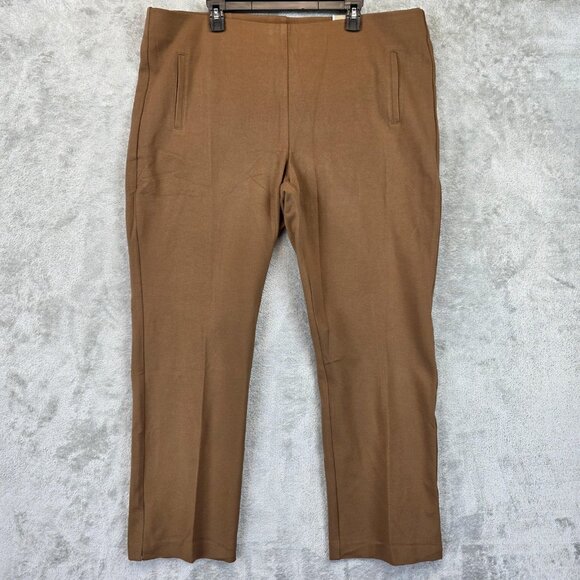 Chicos Juliet Pants Womens XXL Brown Straight Leg Ultimate Fit Pull On Stretch - Picture 1 of 13